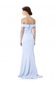 Purchase Long Sleeveless Off the Shoulder Mermaid Stretch Crepe Light Sky Blue Evening Dress Canada