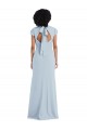 Purchase Long Cap Sleeves Jewel Neck Trumpet Stretch Crepe Semi Formal Evening Dress Canada