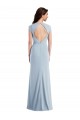 Purchase Long Cap Sleeves Trumpet Stretch Crepe Maxi Evening Dress Canada
