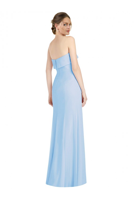Purchase Long Sleeveless Strapless Trumpet Soft Chiffon Evening Dress Canada