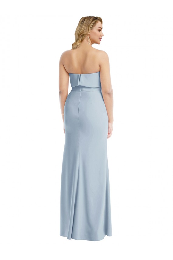 Purchase Long Sleeveless Strapless Trumpet Stretch Crepe Evening Dress Canada