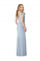 Purchase Long Sleeveless V-Neck Trumpet Stretch Crepe V-Back Semi Formal Evening Dress Canada