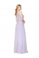 Purchase Long Sleeveless Halter Neck A-Line Soft Chiffon Lilac Evening Dress Canada