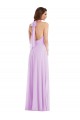 Purchase Long Sleeveless Halter Neck A-Line Soft Chiffon Lilac Maxi Evening Dress Canada