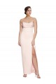 Purchase Long Sleeveless Cowl Neck Mermaid Stretch Satin Evening Dress Canada