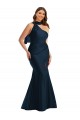 Purchase Long Sleeveless One Shoulder Mermaid Silky Satin Plus Size Evening Dress Canada
