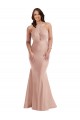 Purchase Long Sleeveless Halter Neck Mermaid Silky Satin Plus Size Evening Dress Canada
