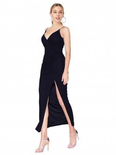 Purchase Knee Length Sleeveless V-Neck Mermaid Soft Chiffon Sexy Evening Dress Canada