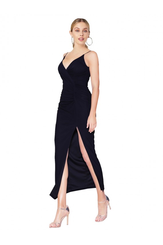 Purchase Knee Length Sleeveless V-Neck Mermaid Soft Chiffon Sexy Evening Dress Canada