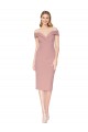 Purchase Knee Length Sleeveless Off the Shoulder Mermaid Stretch Crepe Evening Dress Canada