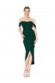 Purchase Knee Length Sleeveless Off the Shoulder Mermaid Stretch Crepe Evening Gown Canada