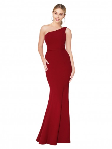 Purchase Long Sleeveless One Shoulder Mermaid Stretch Crepe Evening Dresses Canada