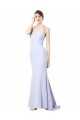 Purchase Long Sleeveless Spaghetti Straps Mermaid Stretch Crepe Evening Gown Canada