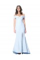 Purchase Long Sleeveless Off the Shoulder Mermaid Light Sky Blue Stretch Crepe Evening Dresses Canada
