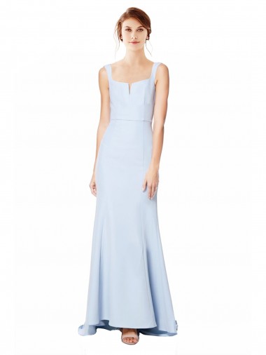 Purchase Long Sleeveless Spaghetti Straps Mermaid Stretch Crepe Bridal Party Dress Canada