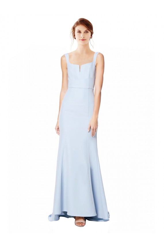 Purchase Long Sleeveless Spaghetti Straps Mermaid Stretch Crepe Bridal Party Dress Canada
