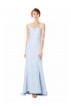 Purchase Long Sleeveless Spaghetti Straps Mermaid Stretch Crepe Bridal Party Dress Canada