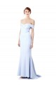 Purchase Long Sleeveless Off the Shoulder Mermaid Stretch Crepe Light Sky Blue Evening Dress Canada