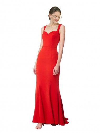 Purchase Long Sleeveless Sweetheart Mermaid Stretch Crepe Maxi Evening Dress Canada