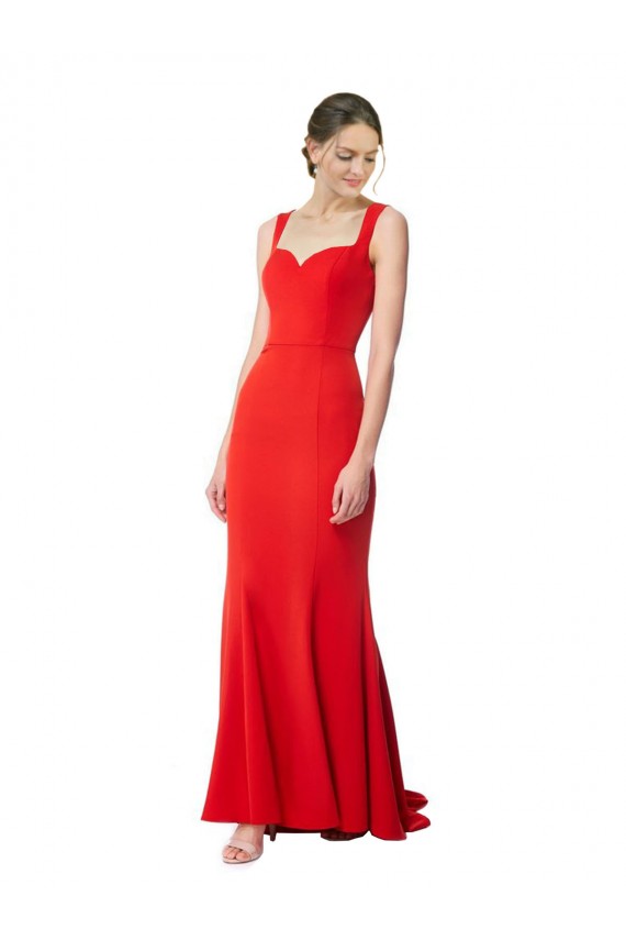 Purchase Long Sleeveless Sweetheart Mermaid Stretch Crepe Maxi Evening Dress Canada
