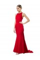 Purchase Long Sleeveless Halter Neck Mermaid Stretch Crepe Maxi Evening Dress Canada