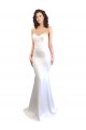 Purchase Long Sleeveless Sweetheart Mermaid Stretch Crepe White Evening Dress Canada