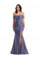 Purchase Long Sleeveless Off the Shoulder Mermaid Silky Satin Plus Size Evening Dress Canada
