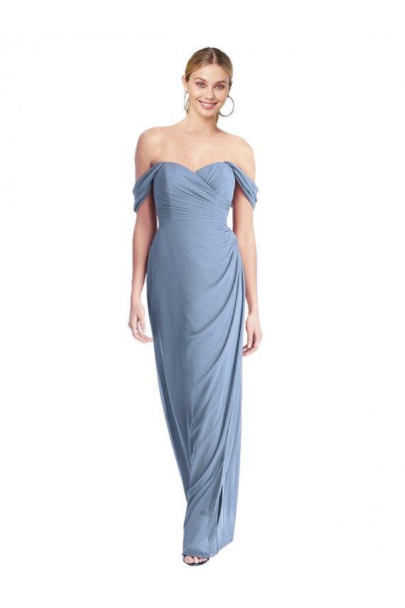 Purchase Long Sleeveless Off the Shoulder Mermaid Soft Chiffon Maxi Evening Dress Canada