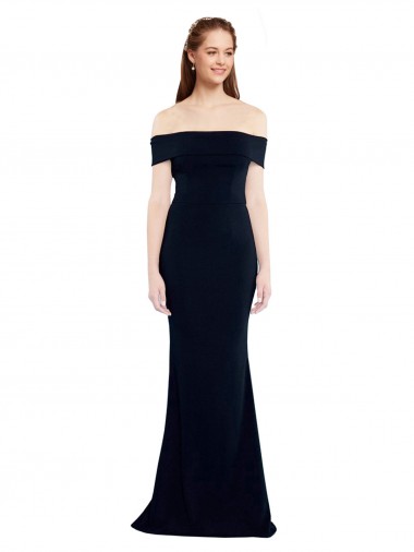 Purchase Long Sleeveless Off the Shoulder Mermaid Stretch Crepe Keyhole Back Evening Dress Canada