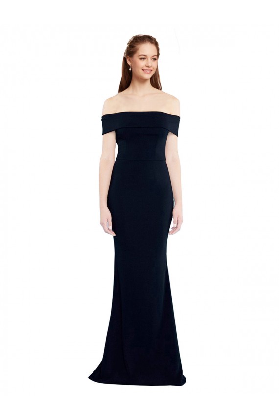Purchase Long Sleeveless Off the Shoulder Mermaid Stretch Crepe Keyhole Back Evening Dress Canada