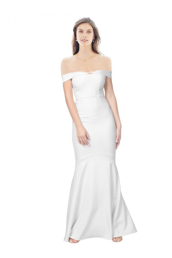 Purchase Long Sleeveless Off the Shoulder Mermaid Stretch Crepe Ivory Evening Dress Canada