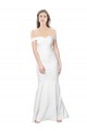 Purchase Long Sleeveless Off the Shoulder Mermaid Stretch Crepe Ivory Evening Dress Canada