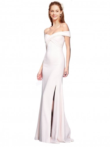 Purchase Long Sleeveless Off the Shoulder Mermaid Stretch Crepe Evening Dress Canada