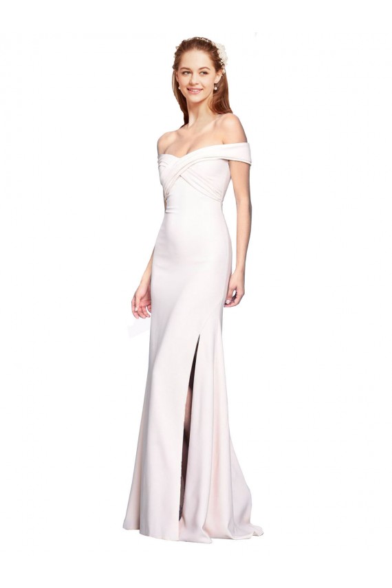 Purchase Long Sleeveless Off the Shoulder Mermaid Stretch Crepe Evening Dress Canada
