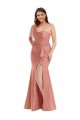 Purchase Long Sleeveless One Shoulder Mermaid Silky Satin Georgia Peach Plus Size Evening Dress Canada