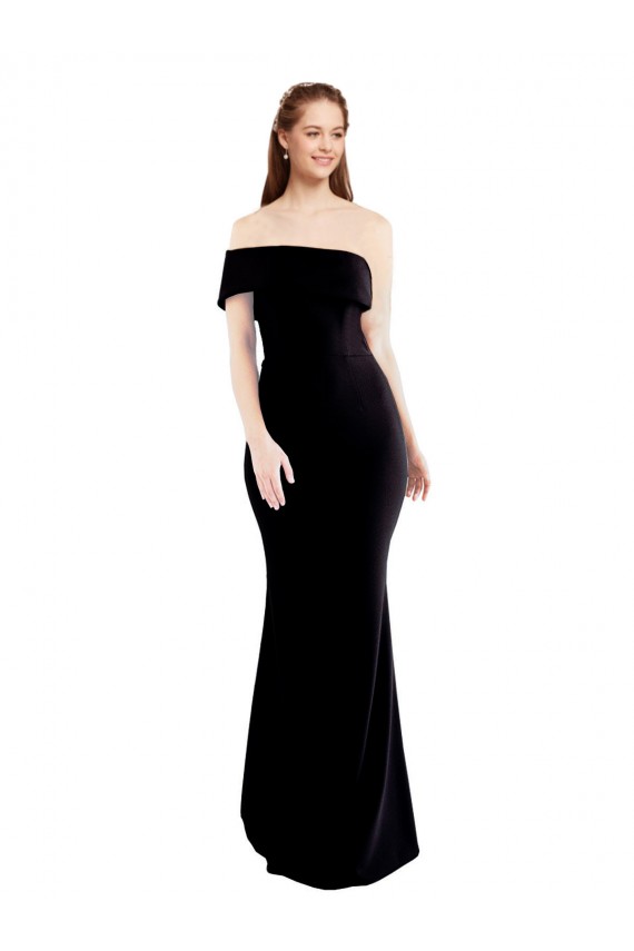 Purchase Long Sleeveless One Shoulder Mermaid Stretch Crepe Keyhole Back Evening Dress Canada