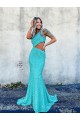 Purchase Sweep Train Sleeveless One Shoulder Mermaid Velvet Sequin Semi Formal Evening Dress Canada