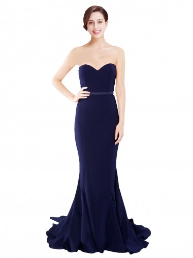 Purchase Sweep Train Sleeveless Sweetheart Mermaid Stretch Crepe Semi Formal Evening Dresses Canada