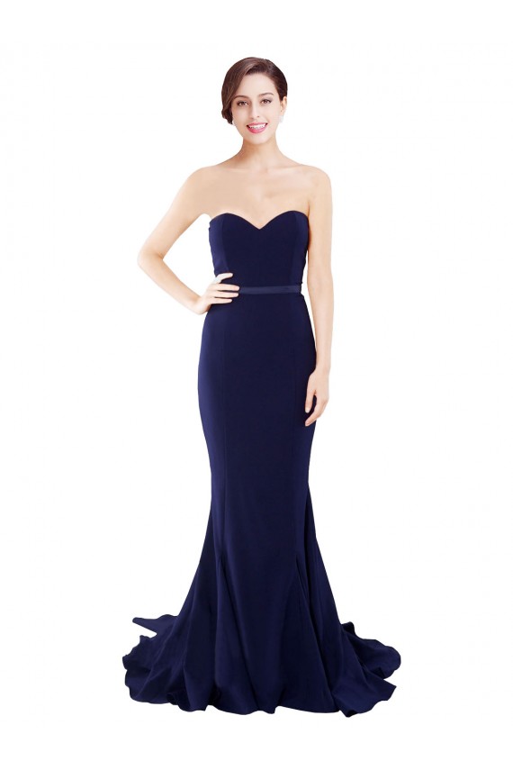 Purchase Sweep Train Sleeveless Sweetheart Mermaid Stretch Crepe Semi Formal Evening Dresses Canada