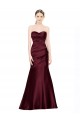 Purchase Long Sleeveless Sweetheart Mermaid Luxe Satin Burgundy Evening Dress Canada