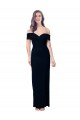 Purchase Long Sleeveless Off the Shoulder Mermaid Stretch Crepe Black Evening Dress Canada