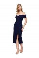 Purchase Midi Length Sleeveless Off the Shoulder Mermaid Stretch Crepe Wedding Guest Dress Canada