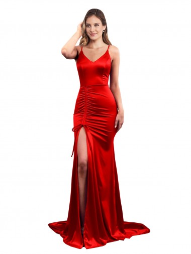 Purchase Long Sleeveless Sweetheart Mermaid Stretch Satin Sexy Evening Dress Canada