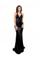 Purchase Long Sleeveless V-Neck Mermaid Sequin Black Sexy Evening Dress Canada