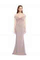 Purchase Long Sleeveless Off the Shoulder Mermaid Stretch Crepe Dusty Pink Evening Dress Canada