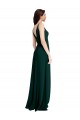 Purchase Long Sleeveless V-Neck A-Line Stretch Crepe Midnight Green Evening Dress Canada