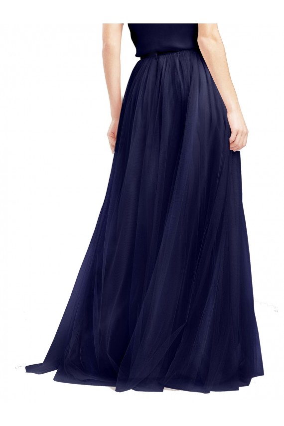 Purchase Long Sleeveless Halter Neck A-Line Tulle Semi Formal Bridal Party Dress Canada