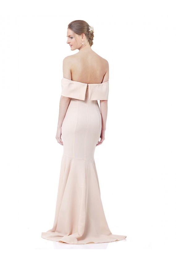 Purchase Long Sleeveless Off the Shoulder Mermaid Stretch Crepe Evening Gown Canada