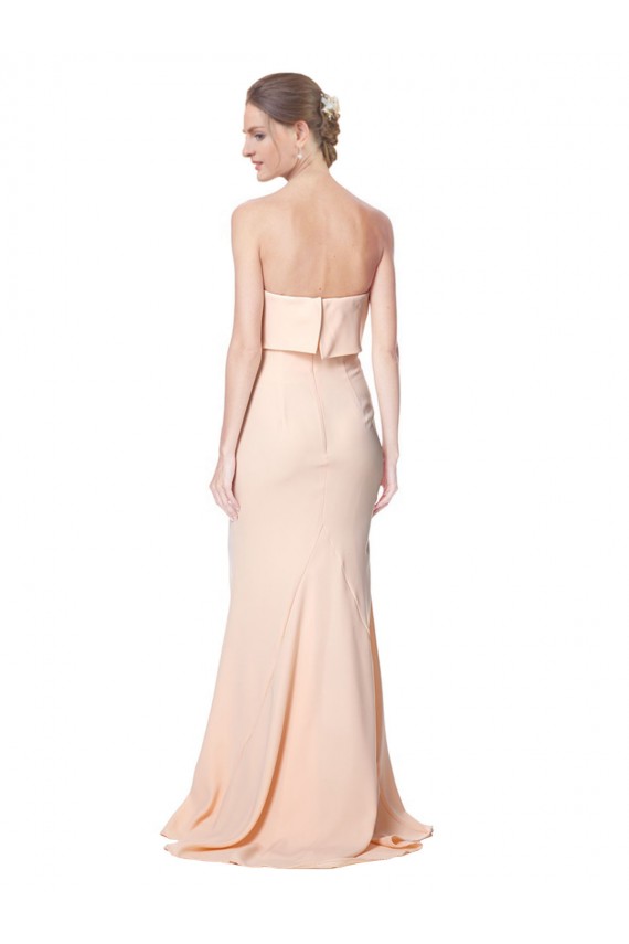 Purchase Long Sleeveless Strapless Mermaid Stretch Crepe Maxi Evening Dress Canada