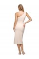 Purchase Midi Length Sleeveless One Shoulder Sheath Stretch Crepe Nude Evening Dress Canada